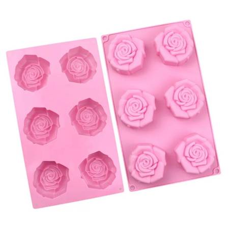 Forma silikonowa do mydła Kwiat róża róże 6 sztuk