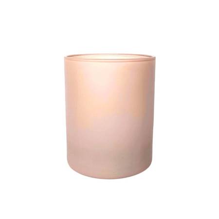 Szklany pojemnik na świece 300 ml różowy mat - 24 szt.